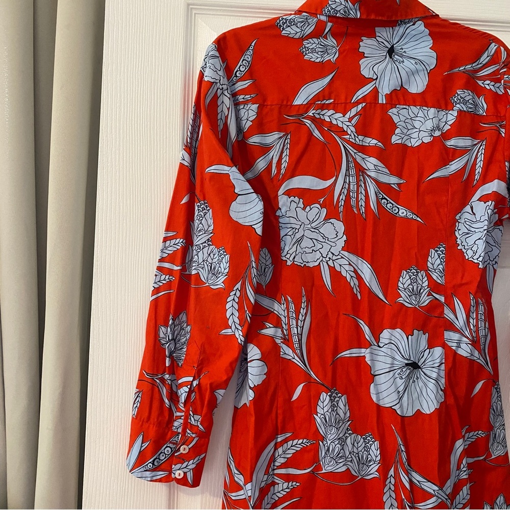 ZARA RED FLORAL DRESS WITH KNOT FRONT - Picture 7 of 8